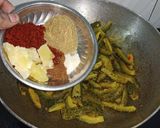 A picture of step 3 of Kaju Karela Sabji.
