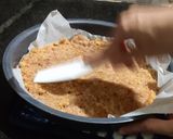 A picture of step 8 of Coconut burfi.