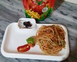 A picture of step 1 of Fusion chow mein.