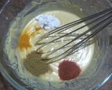 A picture of step 2 of Besan masala toast.