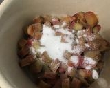 Une image de l'étape 8 de Flan surprise aux prunes et rhubarbe rose.