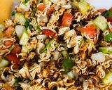 A picture of step 2 of Wai Wai Bhel Tea time snack veggie nutty and easy in 5 minutes.