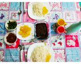عکس مرحله 1 از دستور چلوخورشت قرمه سبزی 🍛