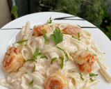 Foto del paso 8 de la receta: Fetuccini alfredo con camarones🍝🍤