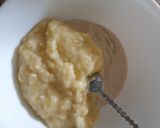 A picture of step 2 of Banana pancake (no milk/ no egg) with sourdough starter discard.
