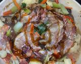 Gambar langkah 2 resipi Tumis Sos Tiram Sayuran, Udang & Cendawan Shitake.