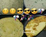 A picture of step 3 of Moong Daal Dosas or Yellow Lentil Dosas.