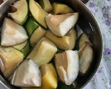 A picture of step 1 of Vidarbha Nagpuri style lagnachi pang titla special gud methi amba.