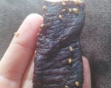 A picture of step 4 of Momma's Teriyaki Beef Jerky (in a dehydrator).
