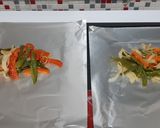 Foto del paso 2 de la receta Papillote de salmón y verduras en airfryer