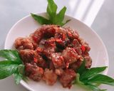 Hình bước làm 4 của món Sườn non rim chua cay 🌶🌶