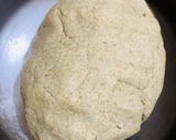 A picture of step 2 of Ragi Matar Roti with a hint of Kasoori Methi.