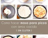 Foto del paso 1 de la receta: Masa de pizza con arroz cocido (SIN GLUTEN) Fácil, ECONÓMICO y sin trabajo (Lo hacemos en la licuadora o multiprocesadora)