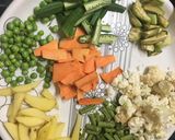 A picture of step 1 of Veg Tawa Masala.