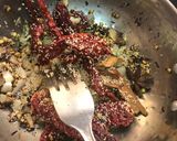 A picture of step 1 of Nagpur style Sauji chicken curry.