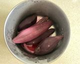 A picture of step 1 of Rice Flour Purple Sweet Potato Pancakes.