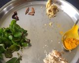 A picture of step 1 of Tulsi haldi kaada.
