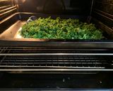 A picture of step 3 of Crispy kale 🥬.