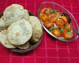 A picture of step 4 of Radhaballavi & Aloo Dum.