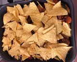 A picture of step 5 of Nacho ‘lasagne’.