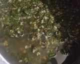 A picture of step 1 of Palak ka saag with makki ki roti and mooli ki sabzi.