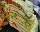 Foto del paso 4 de la receta: Torta de panqueques de espinaca saludable