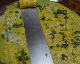 A picture of step 8 of Khandvi.