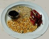 A picture of step 1 of Curry leaf chutney (Kariveppilai thuvaiyal in tamil).