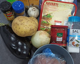 Foto del paso 1 de la receta: Lasaña de patatas, verduras y pavo 🥔🥩🍆🍄