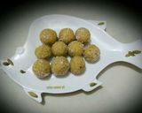 A picture of step 3 of Besan k laddu.