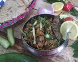 A picture of step 9 of Achari Methi kadu.