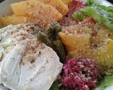 Une image de l'étape 3 de Salade chèvre melon.