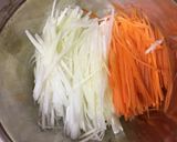 A picture of step 1 of Japanese Daikon sweet vinegar salad.