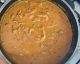 A picture of step 6 of Thai Pumpkin Chicken red curry.