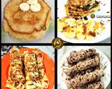 A picture of step 5 of 4 different types of Pancakes.