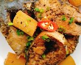 A picture of step 3 of Braised Yellowtail with Sugarcane.