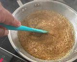 A picture of step 4 of Kada prashad (wholewheat flour halwa).