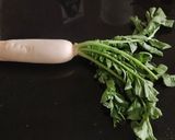 A picture of step 1 of Radish Greens Stir Fry.