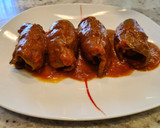 Foto del paso 9 de la receta: Rollitos de ternera y tortilla en salsa de pimientos