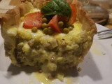 Pastel vegetariano de lenteja, cebolla y queso