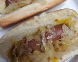Homemade Fermented Sauerkraut on Hotdogs