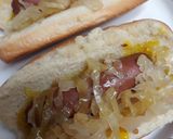 A picture of step 2 of Homemade Fermented Sauerkraut on Hotdogs.