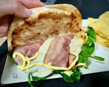 Foto del paso 7 de la receta Taco burger de pollo con espinacas y bacon