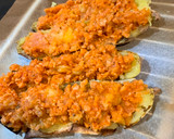 Foto del paso 4 de la receta: Boniatos rellenos de boloñesa de Soja y cheddar