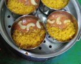 A picture of step 4 of Coconut cornflakes steamed cake.