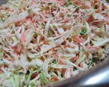 A picture of step 1 of Sweet n sour coleslaw.