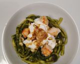 Foto del passaggio 5 della ricetta Scialatielli alla verza, burrata e gamberi flambè alla riduzione di brandy