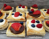 Foto del paso 7 de la receta: Hojaldres con crema pastelera y crema pastelera de chocolate