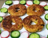 A picture of step 4 of Potato doughnuts with leftover soup.