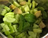 A picture of step 1 of Cucumber Ginger Lemon Mint Juice.